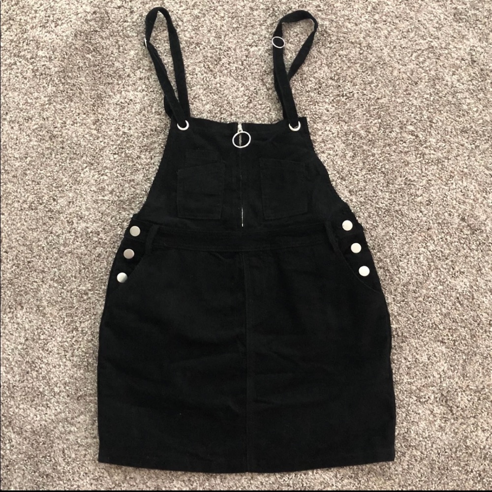 NWT! Black corduroy overall dress